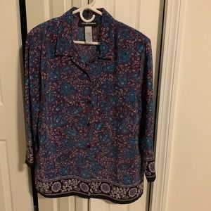 Paisley printed dress blouse